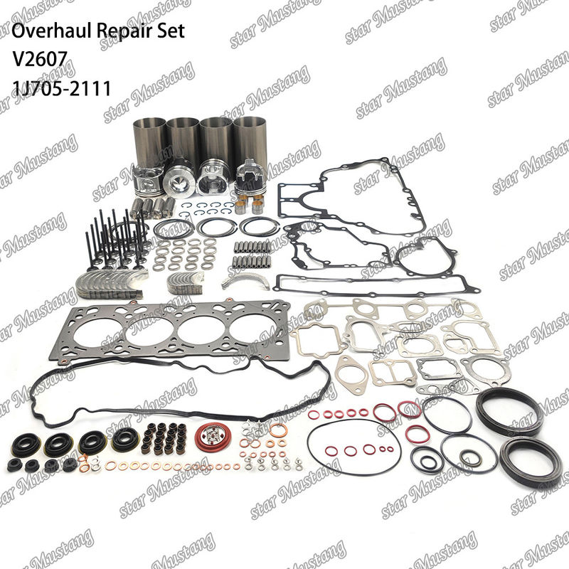 V2607 Überholungs-Wiederaufbaukasten Zylinder Liner Kolben mit Pin Kit Ventil Sitzventil Führung Gaskett Kit für Kubota