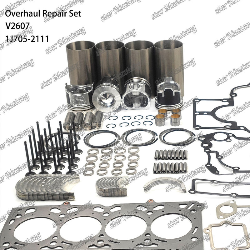 V2607 Überholungs-Wiederaufbaukasten Zylinder Liner Kolben mit Pin Kit Ventil Sitzventil Führung Gaskett Kit für Kubota