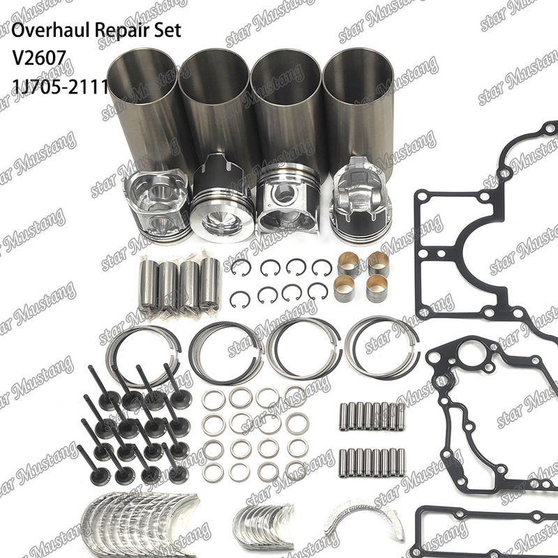 V2607 Überholungs-Wiederaufbaukasten Zylinder Liner Kolben mit Pin Kit Ventil Sitzventil Führung Gaskett Kit für Kubota