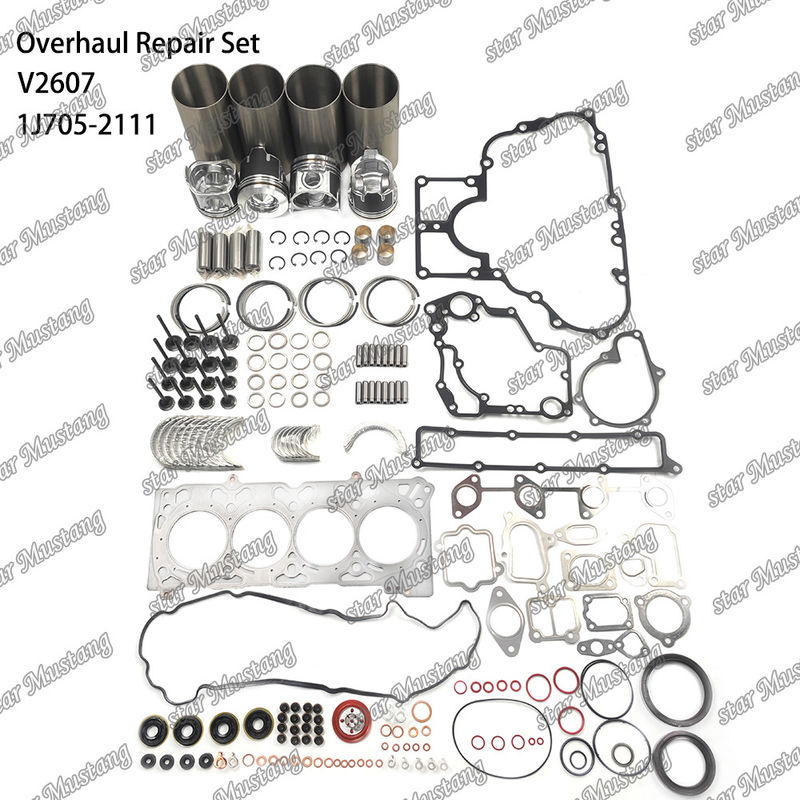 V2607 Überholungs-Wiederaufbaukasten Zylinder Liner Kolben mit Pin Kit Ventil Sitzventil Führung Gaskett Kit für Kubota