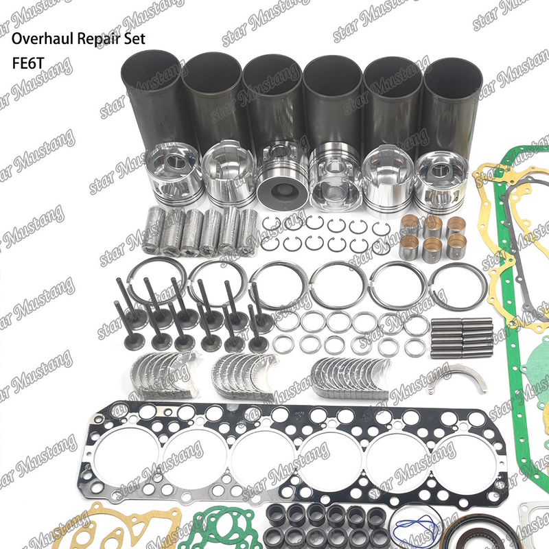 FE6 12V Überholung Reparatur-Kit Zylinder Liner Kolben-Kit Dichtung Kit Ventil Sitz Guide Hauptlager Con Stange Lager für Hino