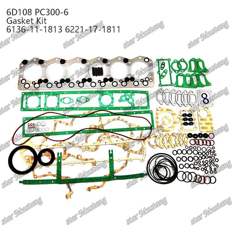 Vollständige Dichtungskette 6D108 PC300-6 6136-11-1813 6221-17-1811 Dichtungssatz für Komatsu Dieselmotoren Reparaturteile