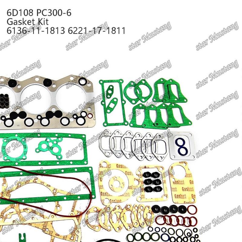 Vollständige Dichtungskette 6D108 PC300-6 6136-11-1813 6221-17-1811 Dichtungssatz für Komatsu Dieselmotoren Reparaturteile
